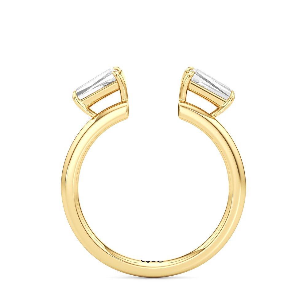 Tapered Baguette Enhancer Band with 18KT Yellow Gold Cut Diamond in 14KT Yellow Gold view 3
