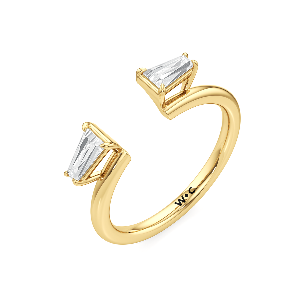 Tapered Baguette Enhancer Band with 18KT Yellow Gold Cut Diamond in 14KT Yellow Gold view 4
