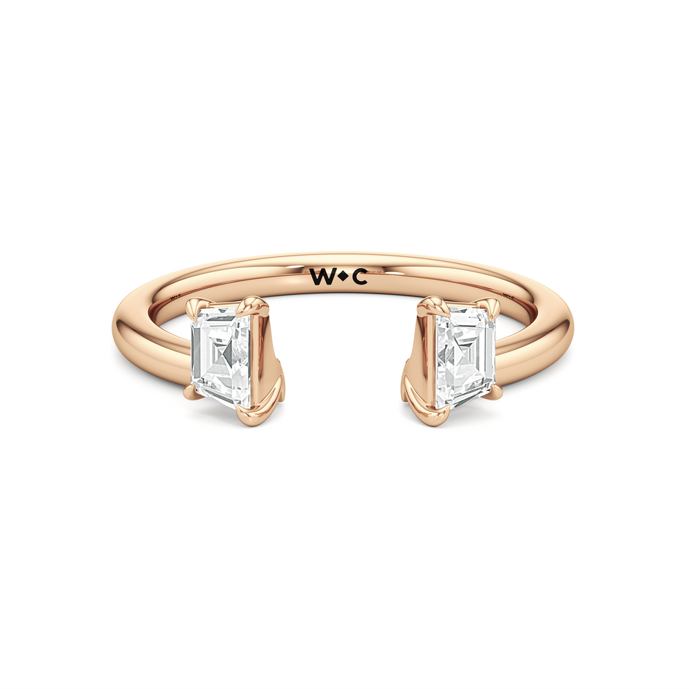 Trapezoid Enhancer Band with 18KT Rose Gold Cut Diamond in 14KT Rose Gold view 1
