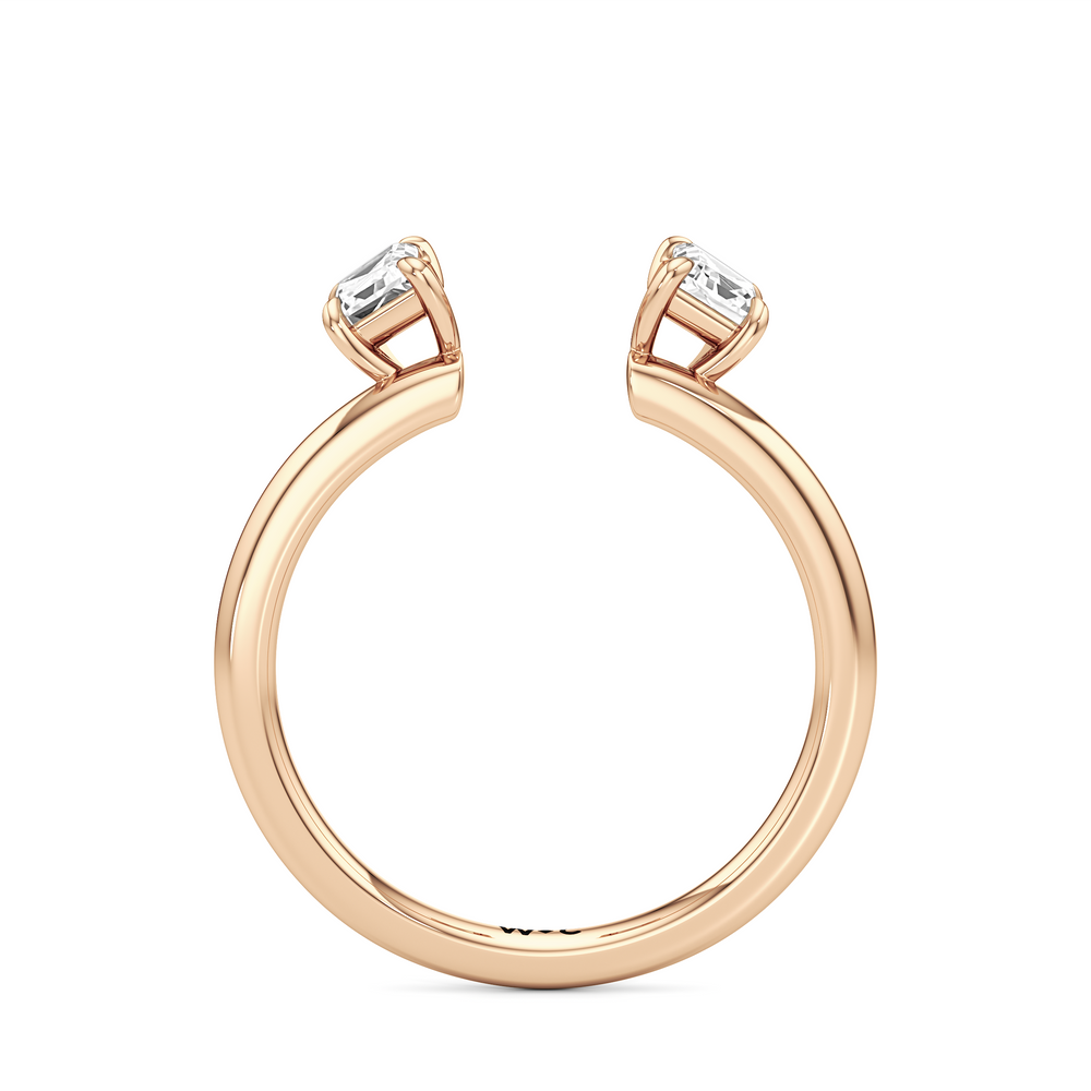 Trapezoid Enhancer Band with 18KT Rose Gold Cut Diamond in 14KT Rose Gold view 3
