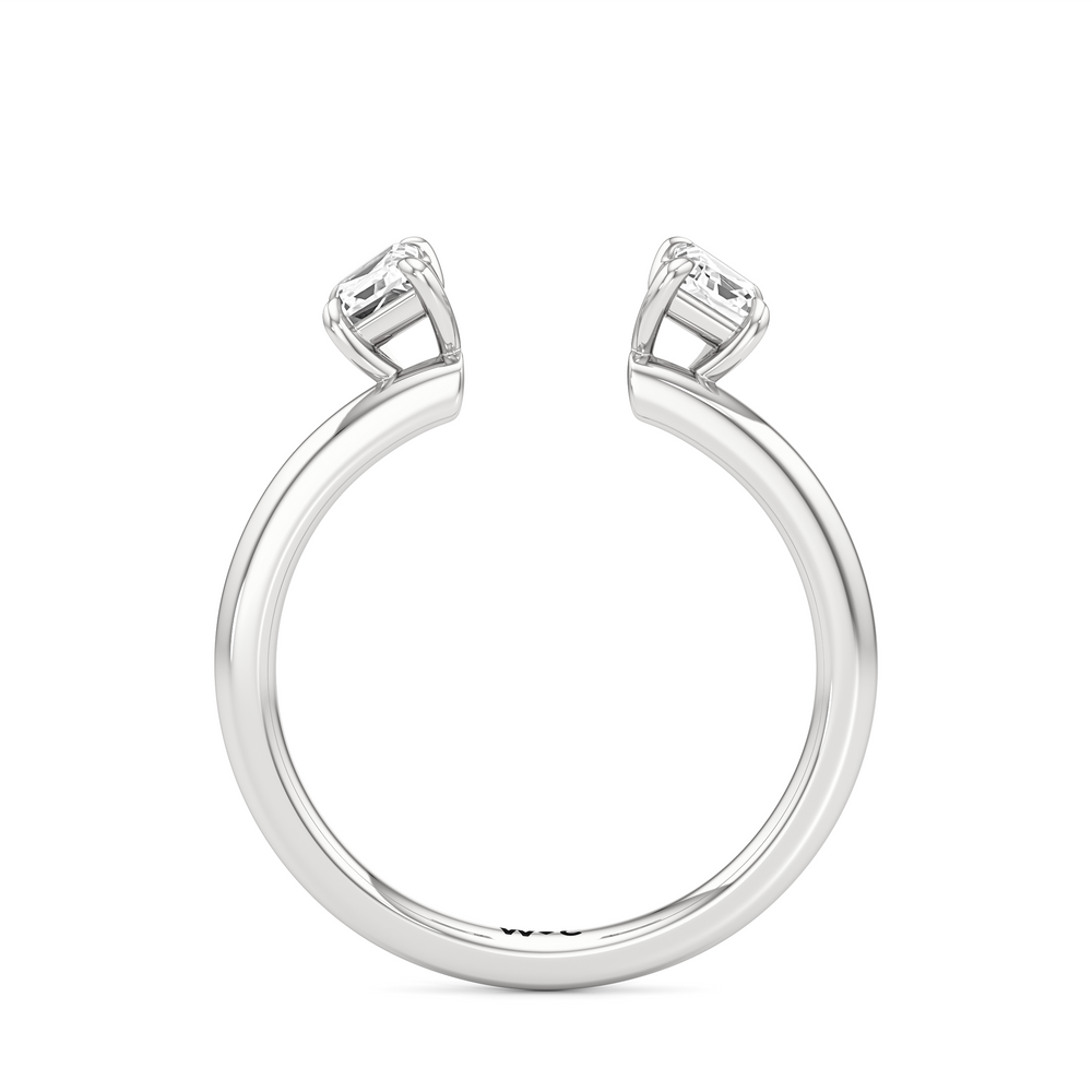 Trapezoid Enhancer Band with Platinum Cut Diamond in 14KT Platinum view 3
