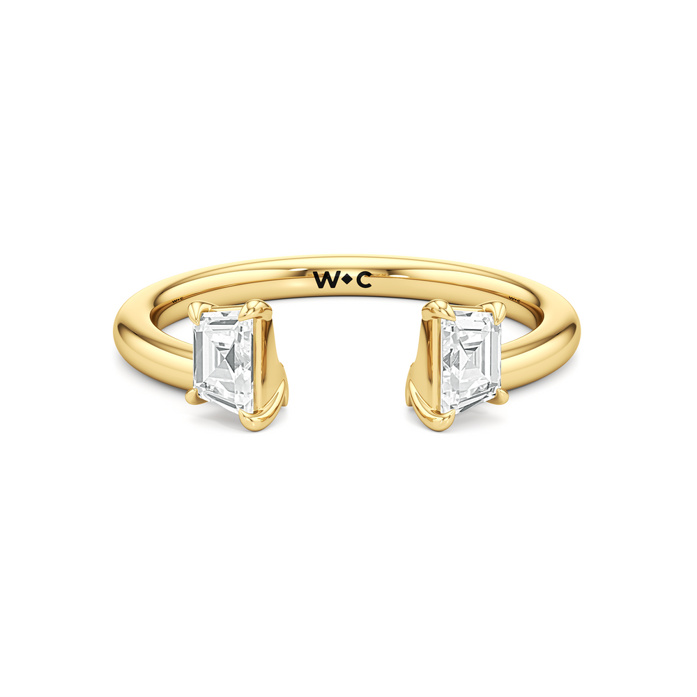 Trapezoid Enhancer Band with 18KT Yellow Gold Cut Diamond in 14KT Yellow Gold view 1
