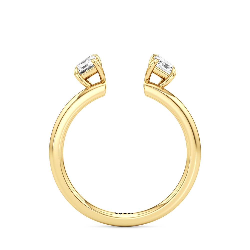 Trapezoid Enhancer Band with 18KT Yellow Gold Cut Diamond in 14KT Yellow Gold view 3
