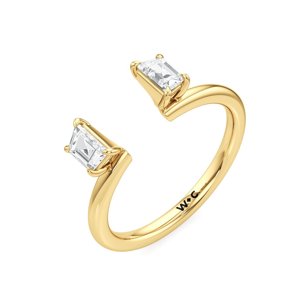 Trapezoid Enhancer Band with 18KT Yellow Gold Cut Diamond in 14KT Yellow Gold view 4
