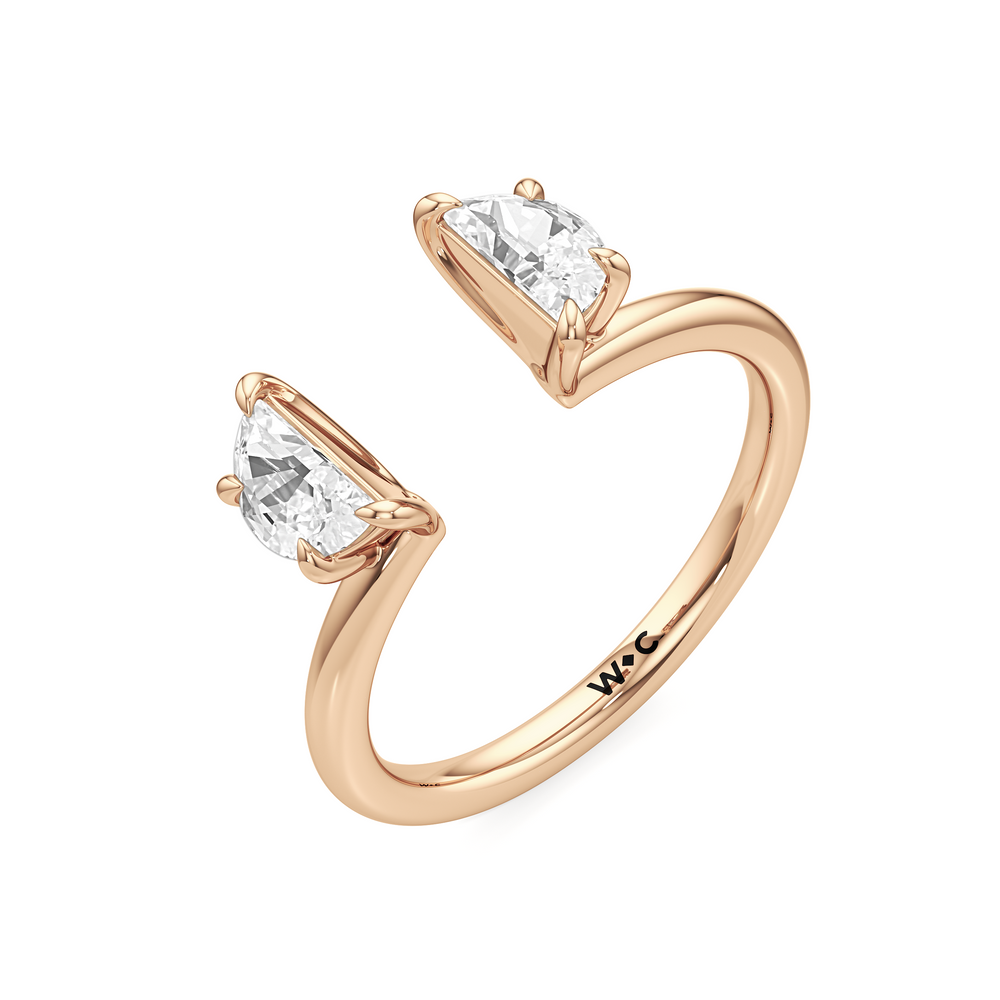 Half Moon Enhancer Band with 18KT Rose Gold Cut Diamond in 14KT Rose Gold view 4
