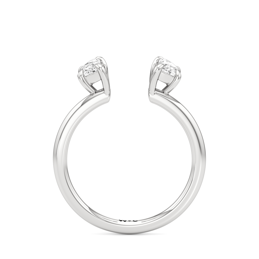 Half Moon Enhancer Band with Platinum Cut Diamond in 14KT Platinum view 3
