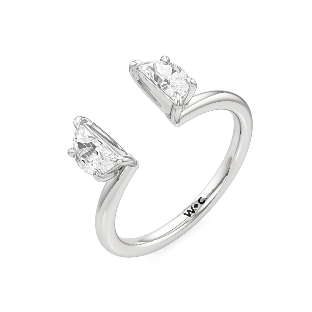 Half Moon Enhancer Band with Platinum Cut Diamond in 14KT Platinum view 4
