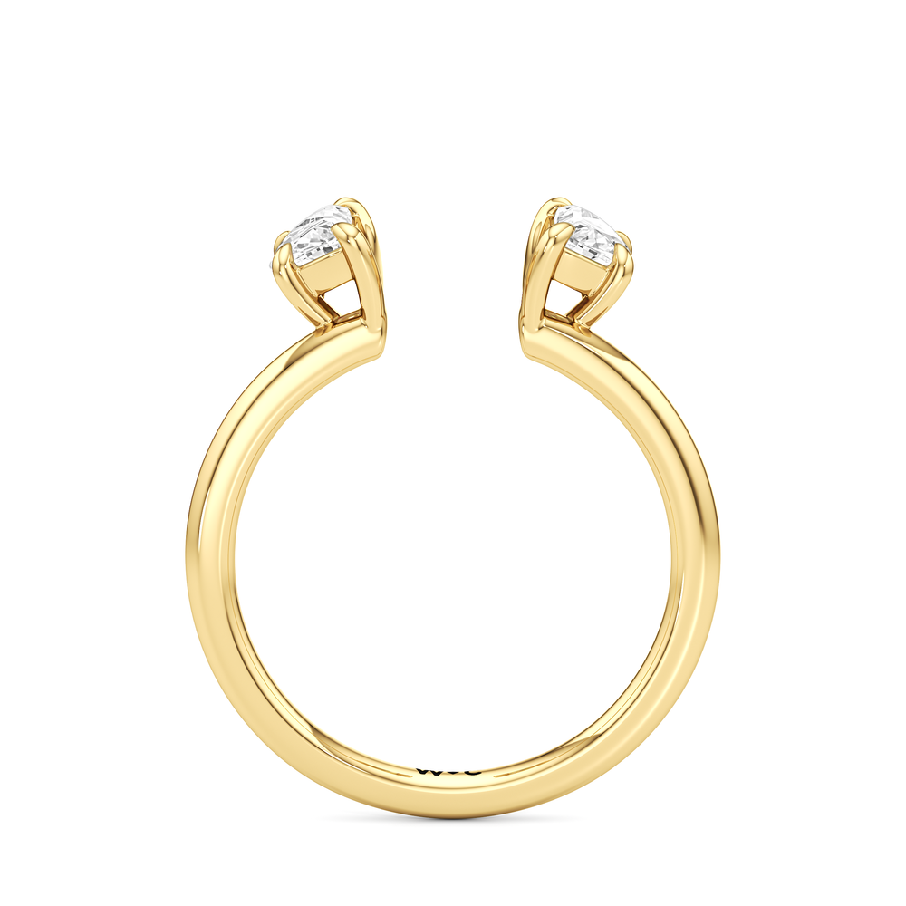 Half Moon Enhancer Band with 18KT Yellow Gold Cut Diamond in 14KT Yellow Gold view 3
