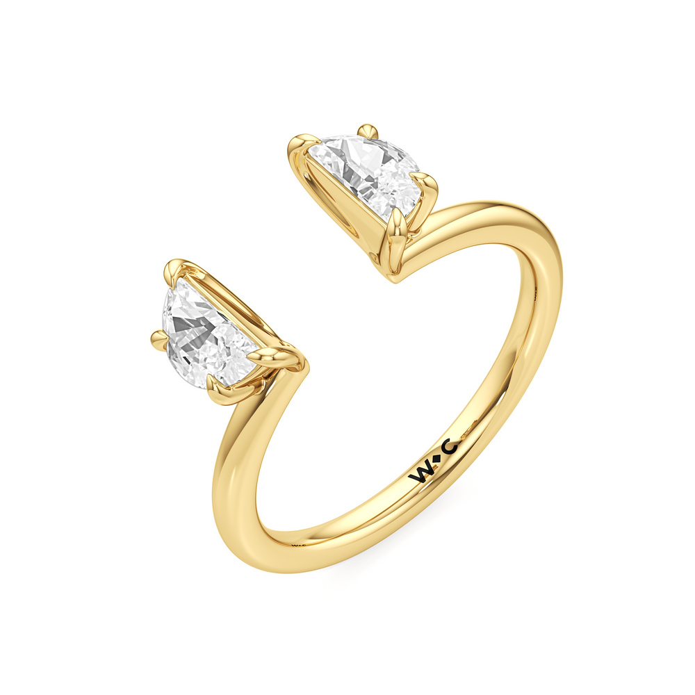 Half Moon Enhancer Band with 18KT Yellow Gold Cut Diamond in 14KT Yellow Gold view 4
