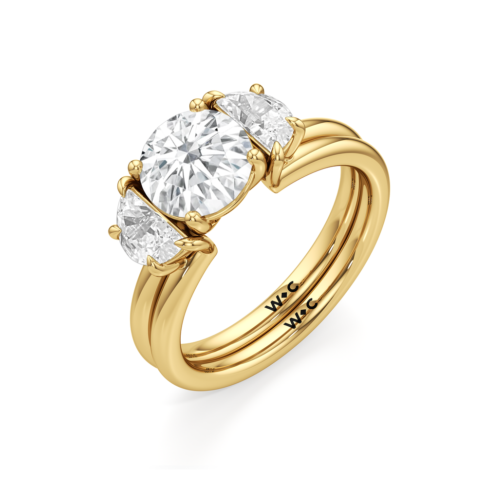 Half Moon Enhancer Band with 18KT Yellow Gold Cut Diamond in 14KT Yellow Gold view 5
