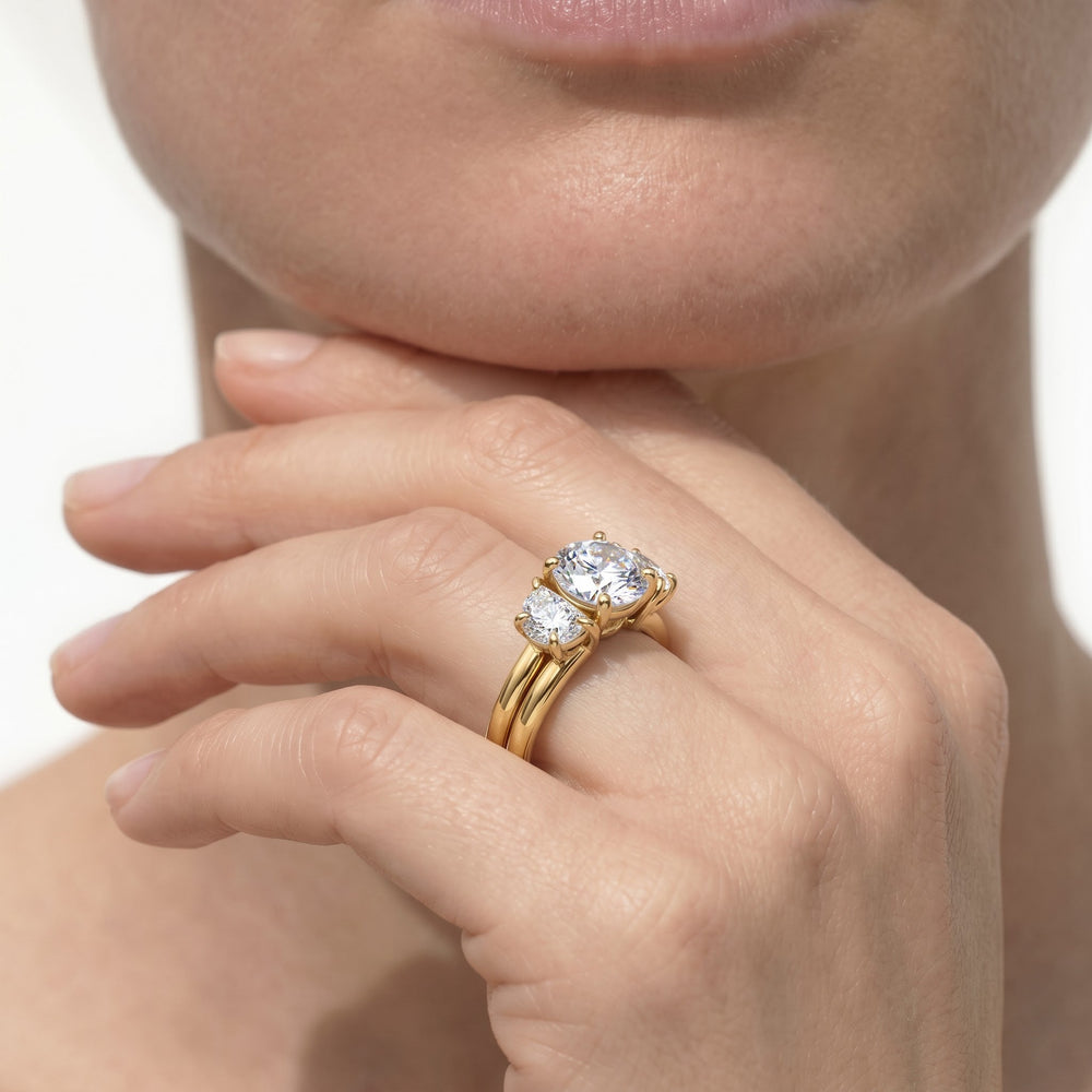Half Moon Enhancer Band with Platinum Cut Diamond in 14KT Platinum view 2
