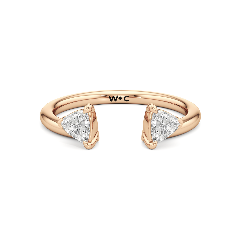 Trillion Enhancer Band with 18KT Rose Gold Cut Diamond in 14KT Rose Gold view 1
