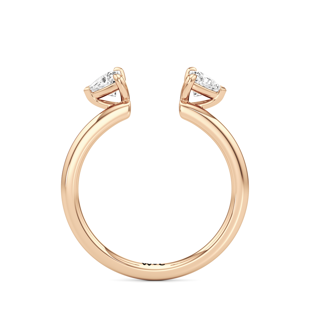 Trillion Enhancer Band with 18KT Rose Gold Cut Diamond in 14KT Rose Gold view 3
