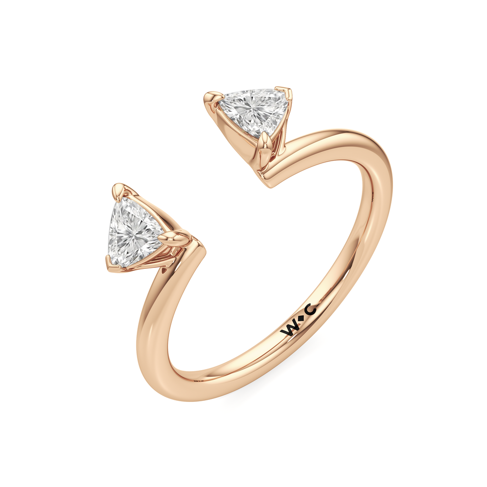 Trillion Enhancer Band with 18KT Rose Gold Cut Diamond in 14KT Rose Gold view 4
