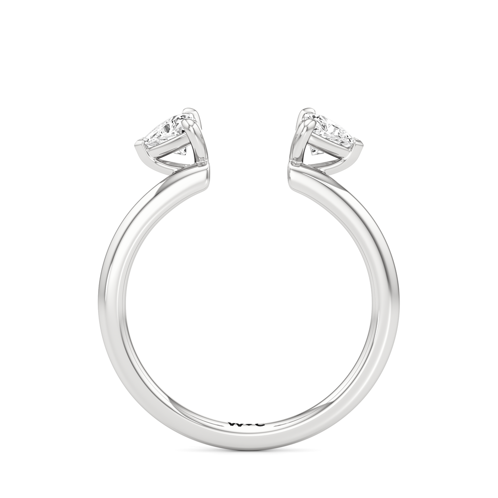 Trillion Enhancer Band with Platinum Cut Diamond in 14KT Platinum view 3
