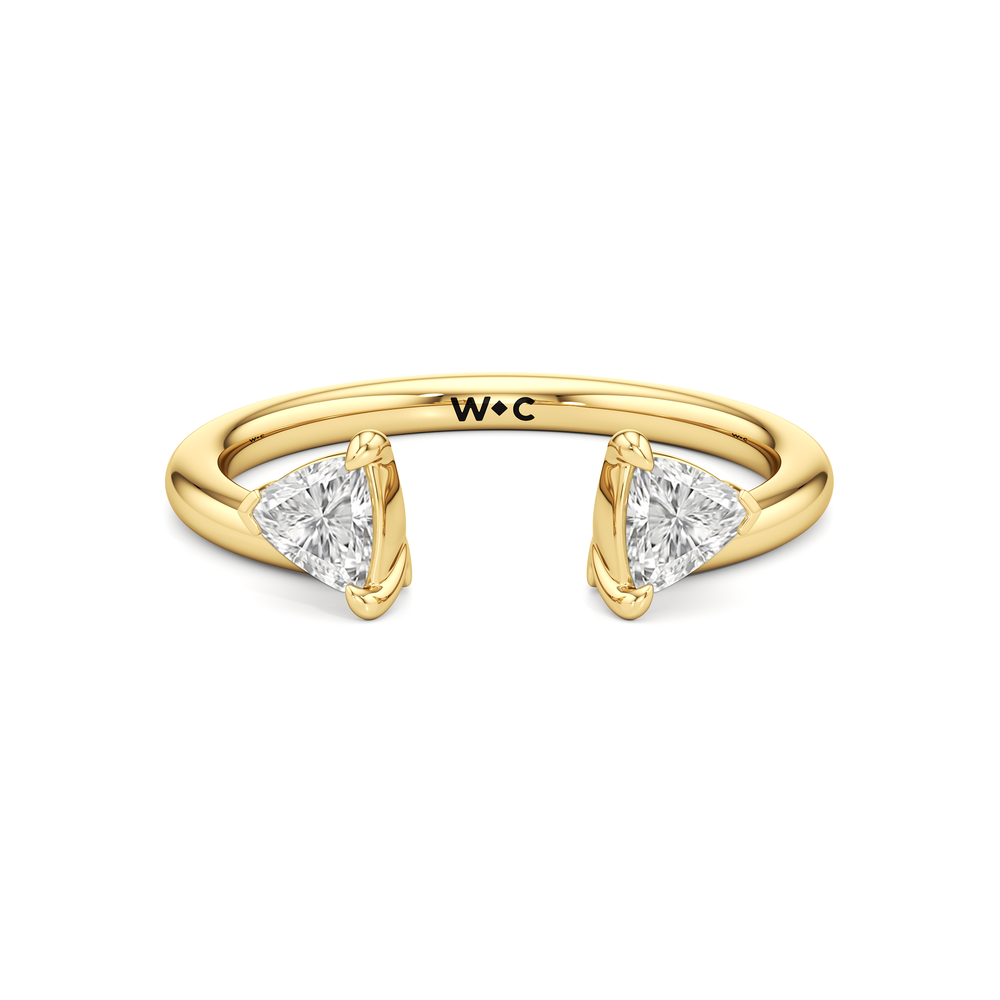 Trillion Enhancer Band with 18KT Yellow Gold Cut Diamond in 14KT Yellow Gold view 1
