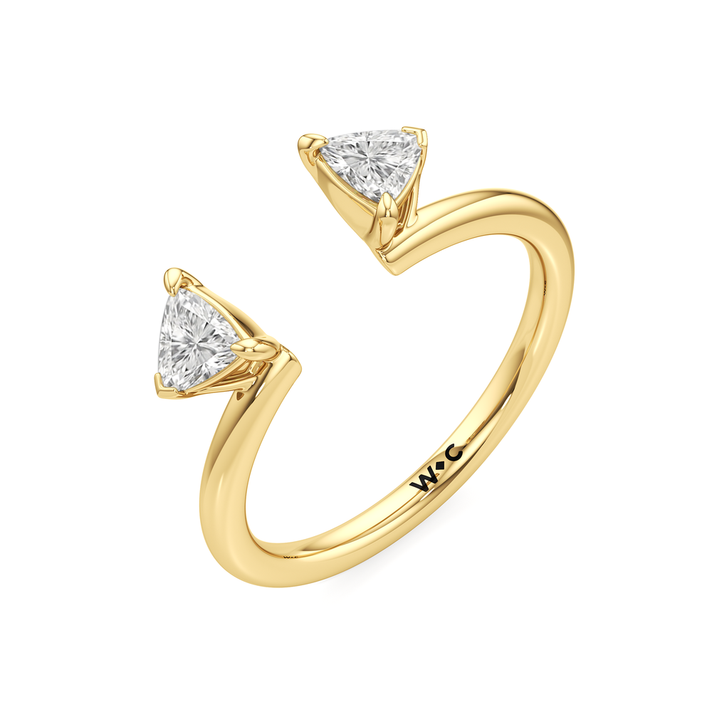 Trillion Enhancer Band with 18KT Yellow Gold Cut Diamond in 14KT Yellow Gold view 4
