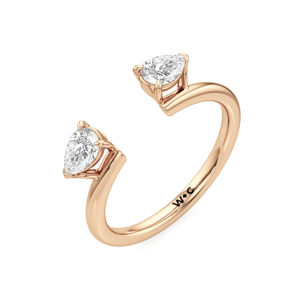Pear Enhancer Band with 18KT Rose Gold Cut Diamond in 14KT Rose Gold view 4
