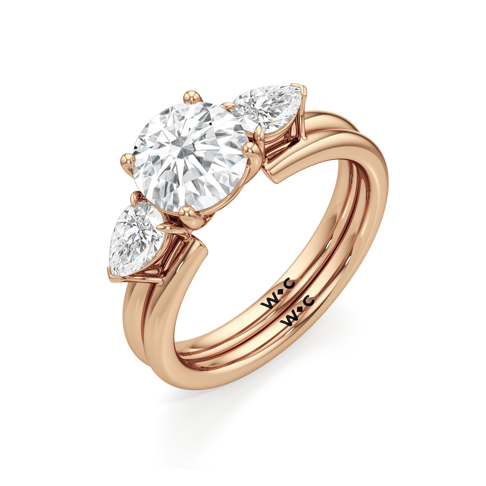 Pear Enhancer Band with 18KT Rose Gold Cut Diamond in 14KT Rose Gold view 5
