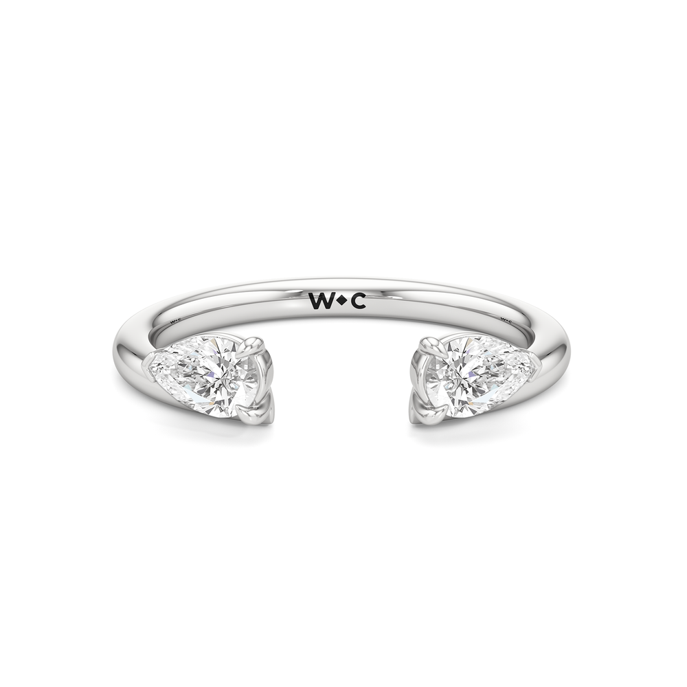 Pear Enhancer Band with Platinum Cut Diamond in 14KT Platinum view 1
