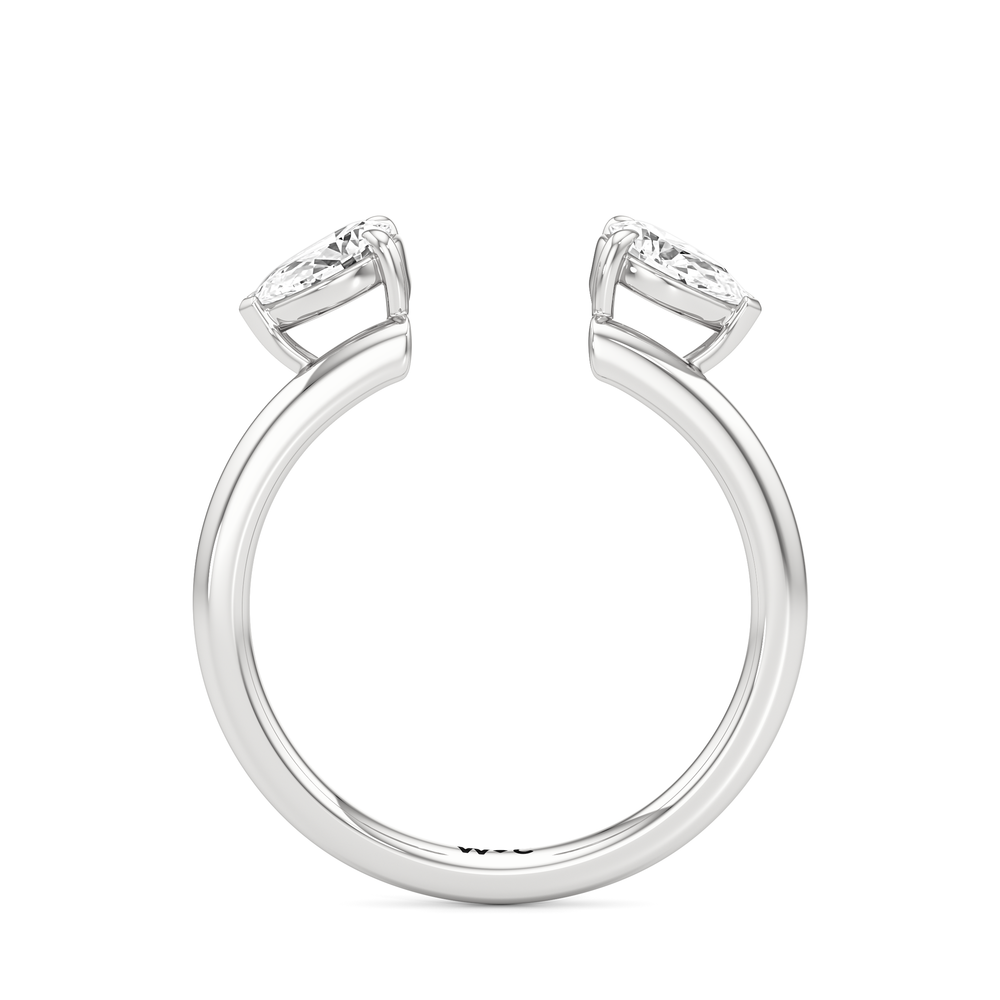 Pear Enhancer Band with Platinum Cut Diamond in 14KT Platinum view 3
