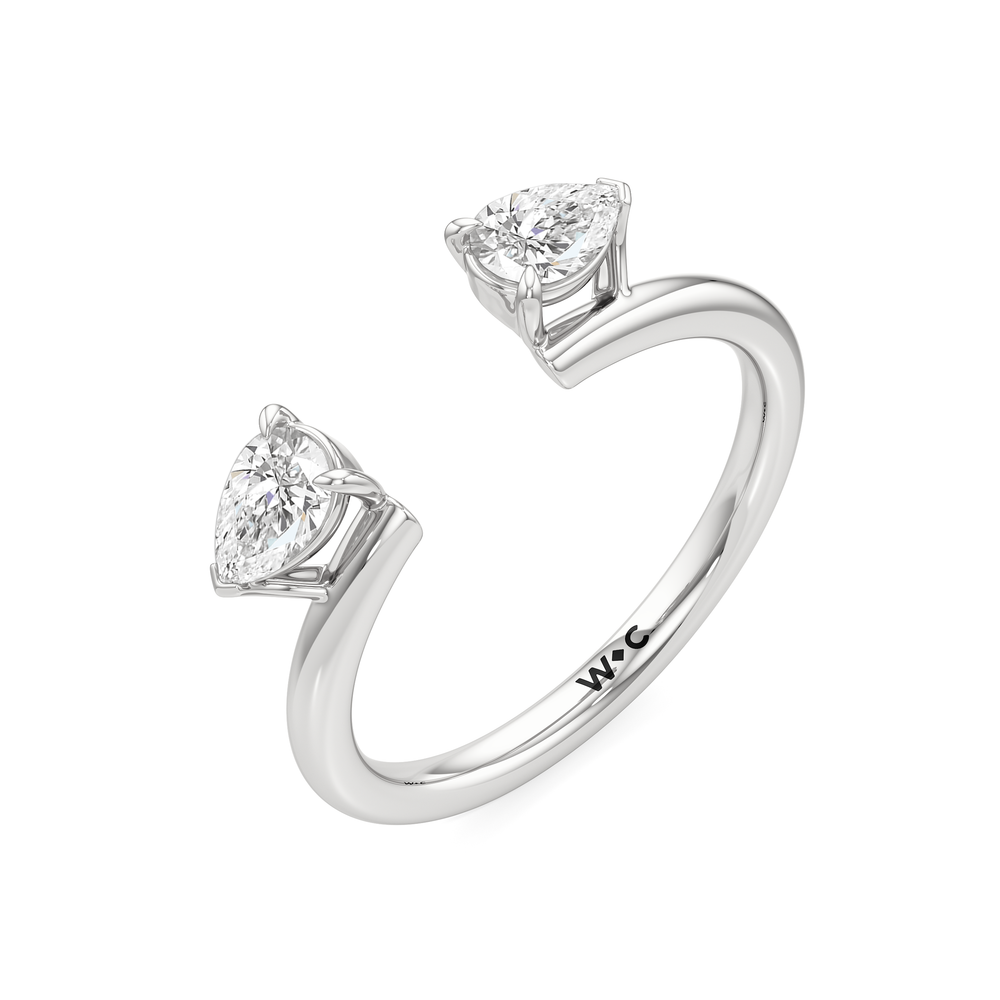 Pear Enhancer Band with Platinum Cut Diamond in 14KT Platinum view 4
