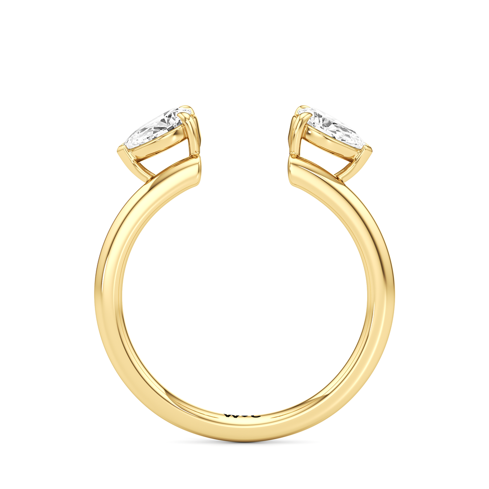 Pear Enhancer Band with 18KT Yellow Gold Cut Diamond in 14KT Yellow Gold view 3
