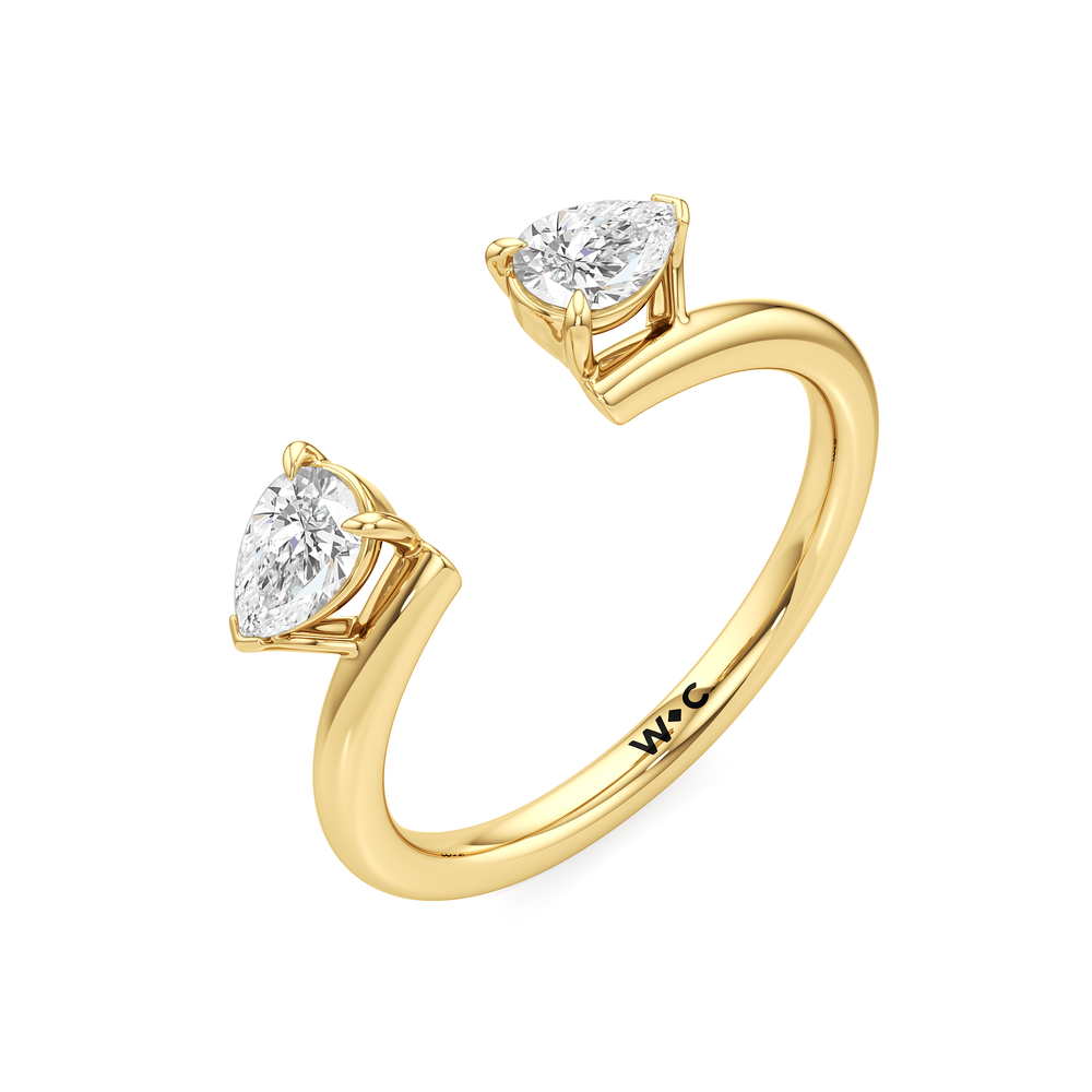 Pear Enhancer Band with 18KT Yellow Gold Cut Diamond in 14KT Yellow Gold view 4
