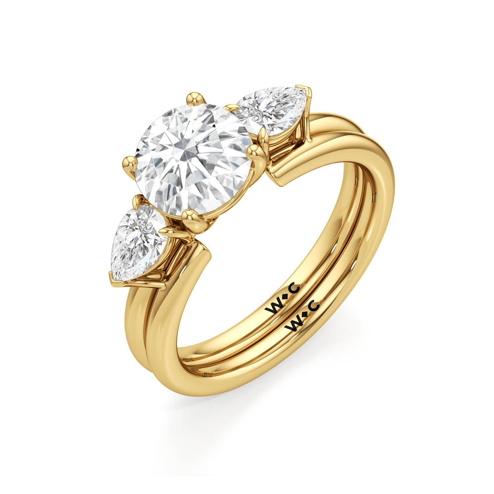 Pear Enhancer Band with 18KT Yellow Gold Cut Diamond in 14KT Yellow Gold view 5
