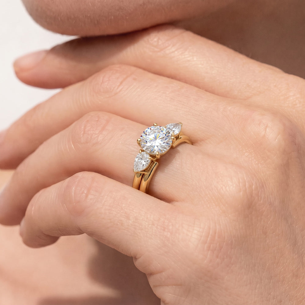 Pear Enhancer Band with 18KT Rose Gold Cut Diamond in 14KT Rose Gold view 2
