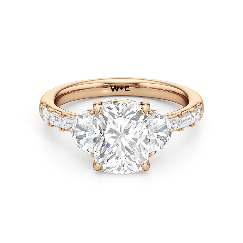 Engagement Ring-1504128 with Elongated Cushion Cut Diamond in 14KT Rose Gold view 1
