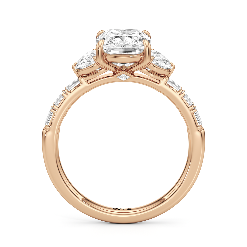 Engagement Ring-1504128 with Elongated Cushion Cut Diamond in 14KT Rose Gold view 4
