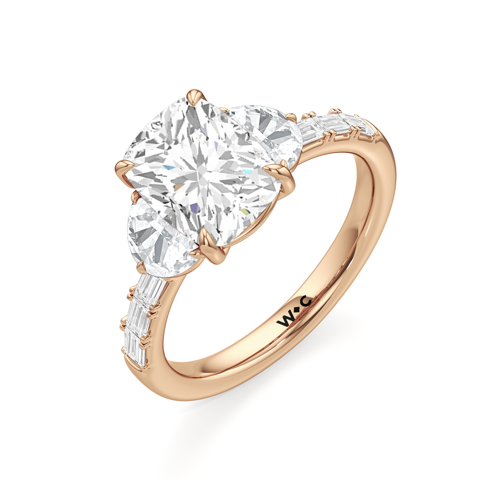 Engagement Ring-1504128 with Elongated Cushion Cut Diamond in 14KT Rose Gold view 5
