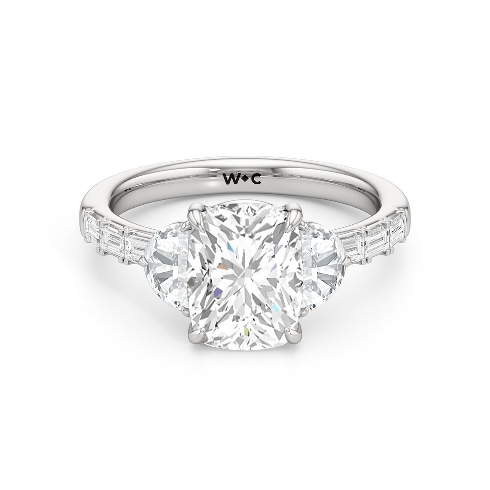 Engagement Ring-1504128 with Elongated Cushion Cut Diamond in 14KT Platinum view 1
