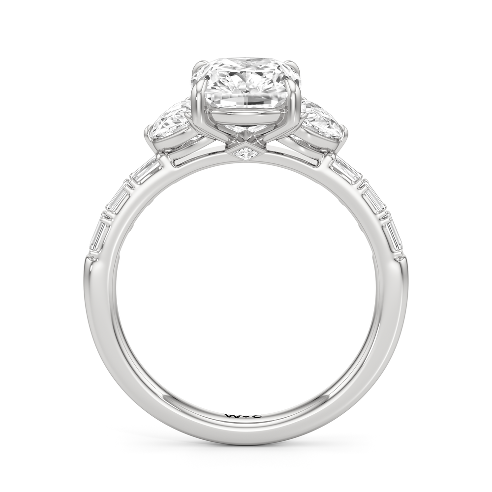 Engagement Ring-1504128 with Elongated Cushion Cut Diamond in 14KT Platinum view 4
