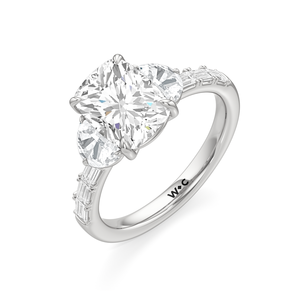 Engagement Ring-1504128 with Elongated Cushion Cut Diamond in 14KT Platinum view 5
