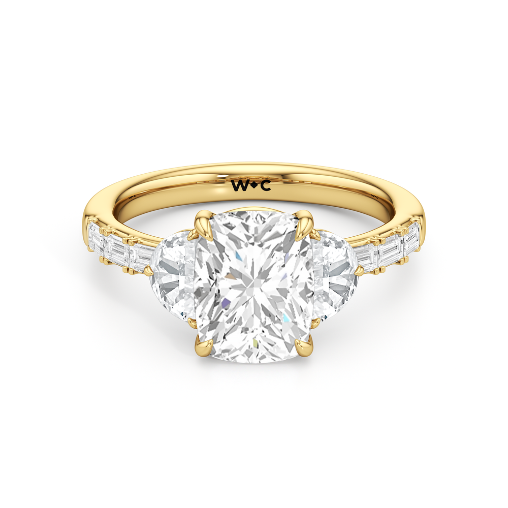 Engagement Ring-1504128 with Elongated Cushion Cut Diamond in 14KT Yellow Gold view 1

