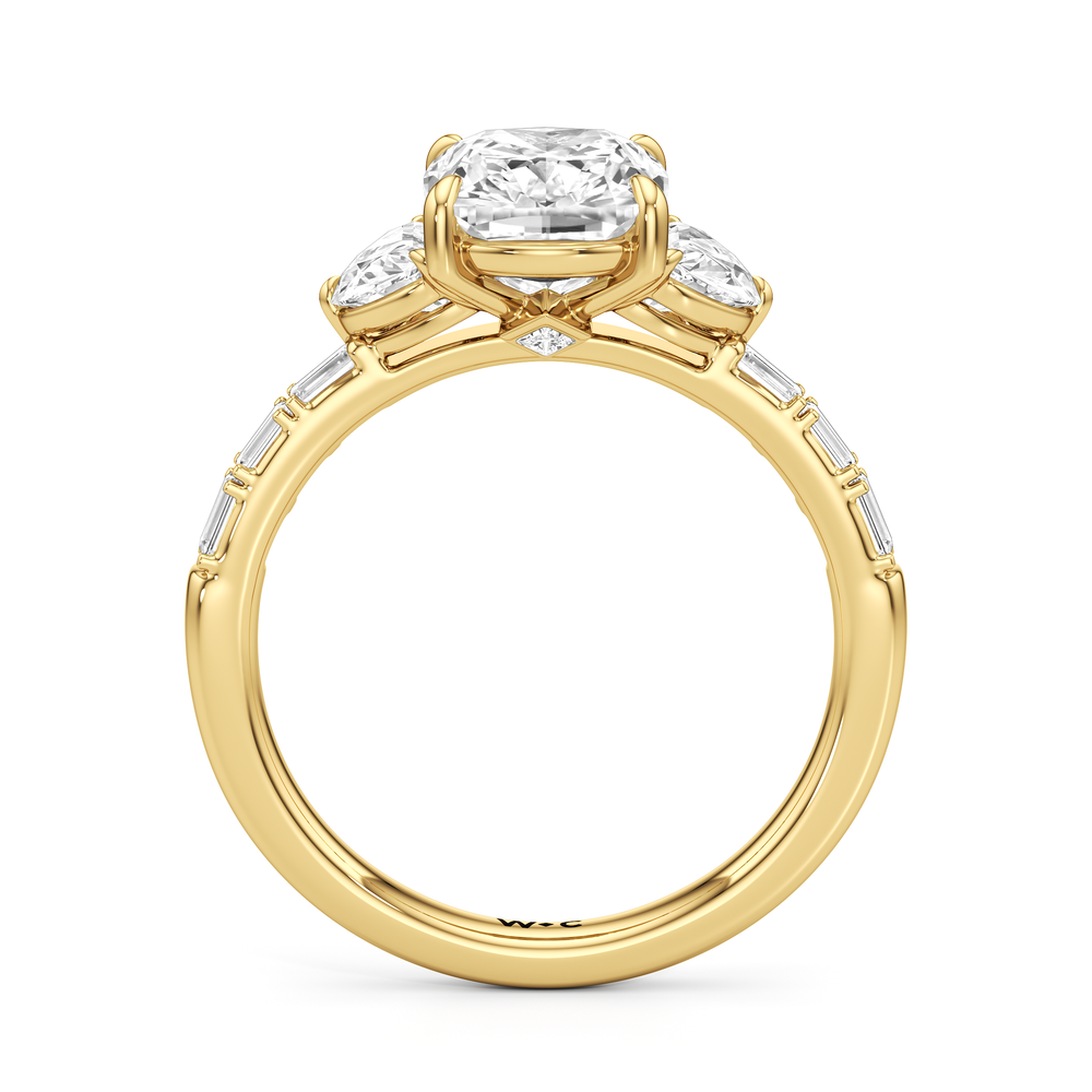 Engagement Ring-1504128 with Elongated Cushion Cut Diamond in 14KT Yellow Gold view 4
