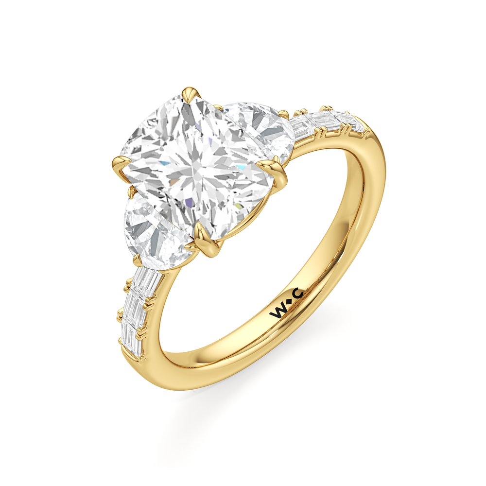 Engagement Ring-1504128 with Elongated Cushion Cut Diamond in 14KT Yellow Gold view 5
