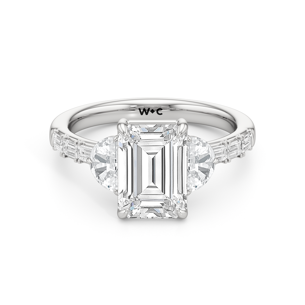 Engagement Ring-1504128 with Emerald Cut Diamond in 14KT Platinum view 1
