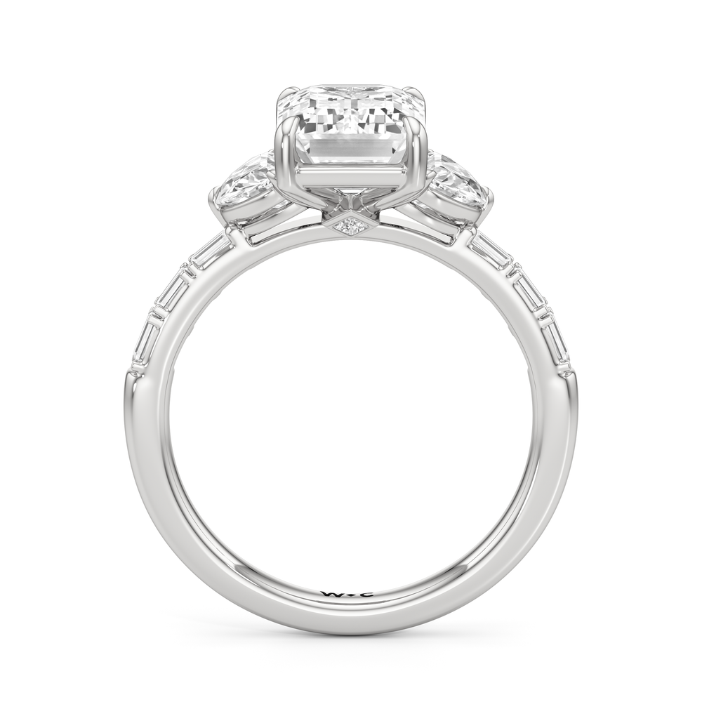 Engagement Ring-1504128 with Emerald Cut Diamond in 14KT Platinum view 4
