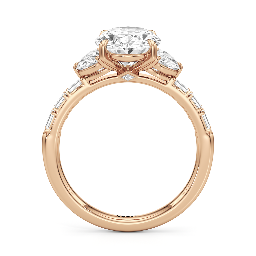 Engagement Ring-1504128 with Oval Cut Diamond in 14KT Rose Gold view 4
