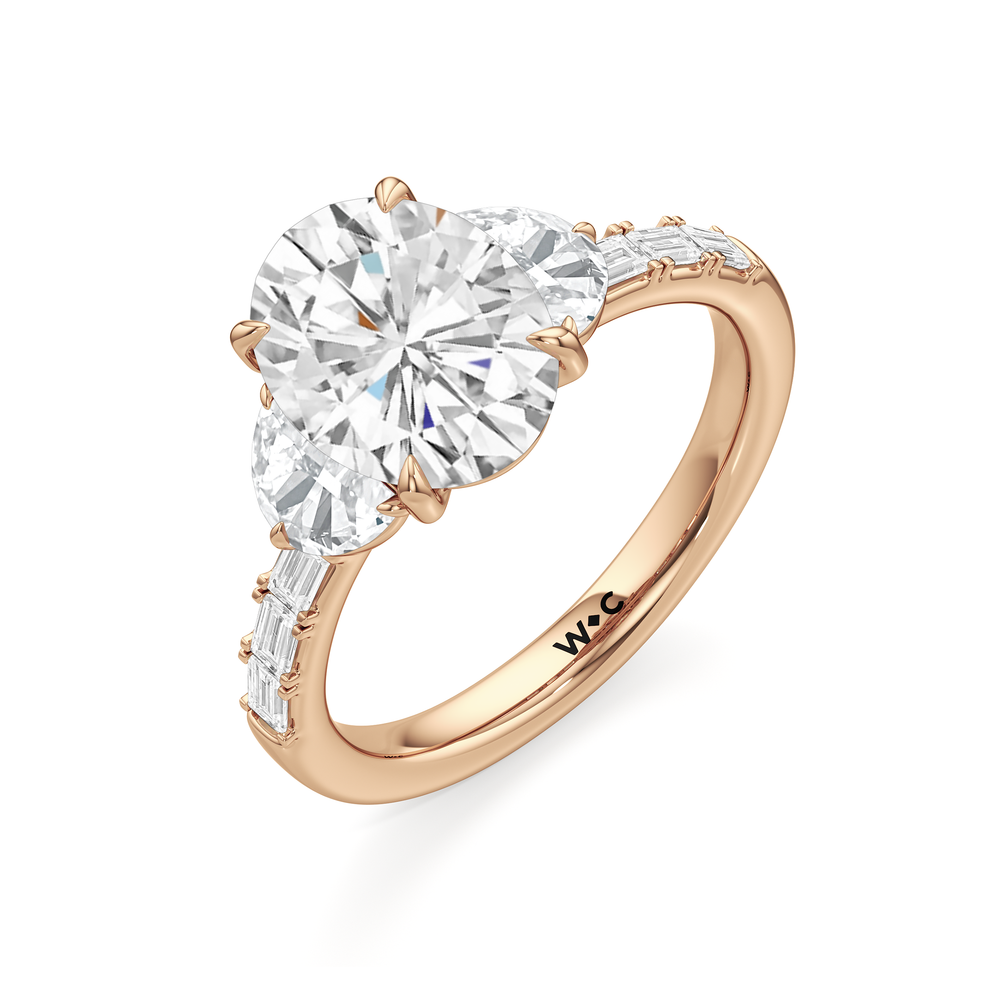 Engagement Ring-1504128 with Oval Cut Diamond in 14KT Rose Gold view 5
