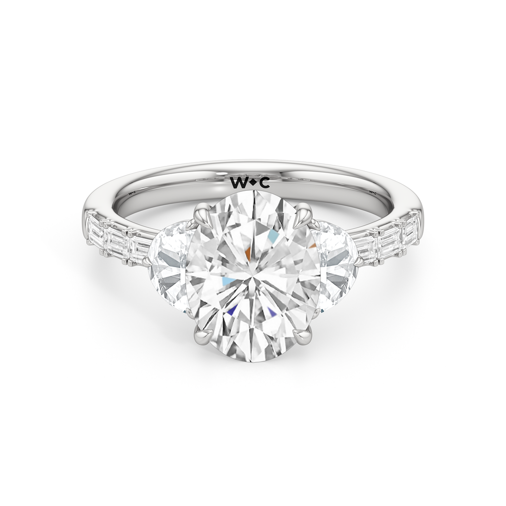 Engagement Ring-1504128 with Oval Cut Diamond in 14KT Platinum view 1
