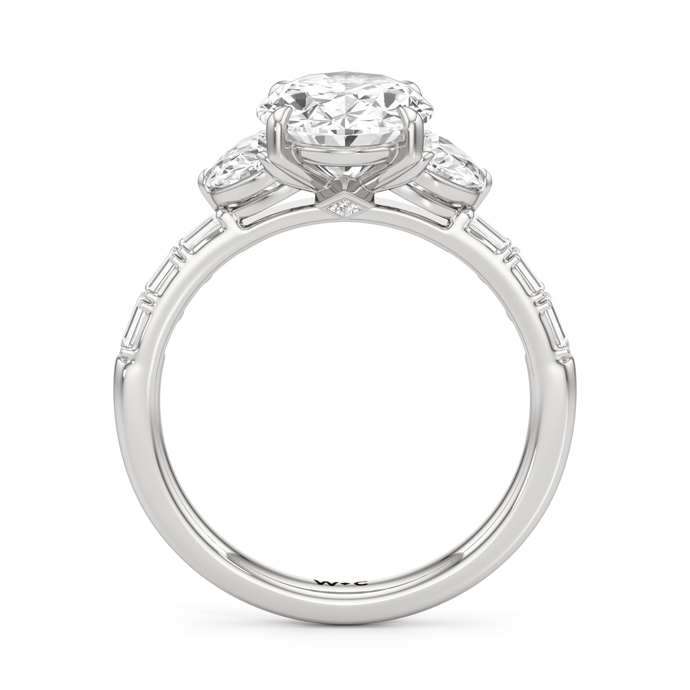 Engagement Ring-1504128 with Oval Cut Diamond in 14KT Platinum view 4
