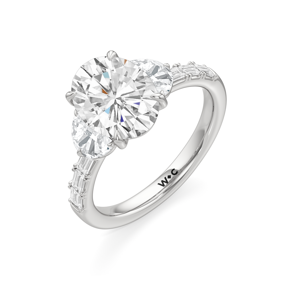 Engagement Ring-1504128 with Oval Cut Diamond in 14KT Platinum view 5
