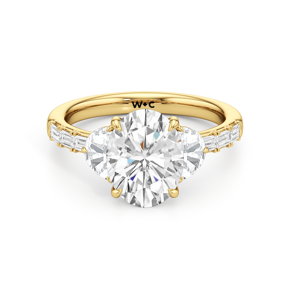 Engagement Ring-1504128 with Oval Cut Diamond in 14KT Yellow Gold view 1
