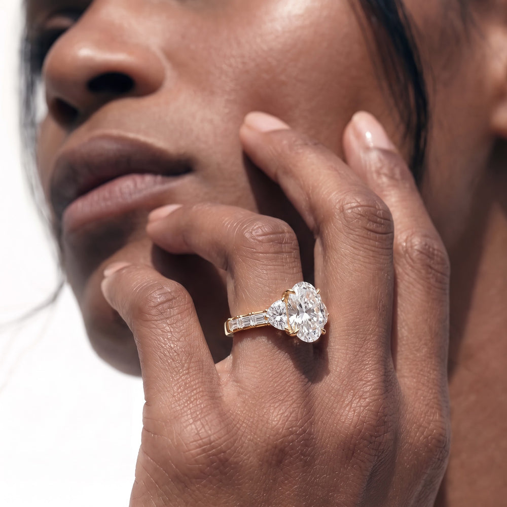 Engagement Ring-1504128 with Elongated Cushion Cut Diamond in 14KT Rose Gold view 3
