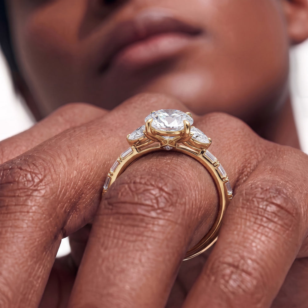 Engagement Ring-1504128 with Oval Cut Diamond in 14KT Rose Gold view 2
