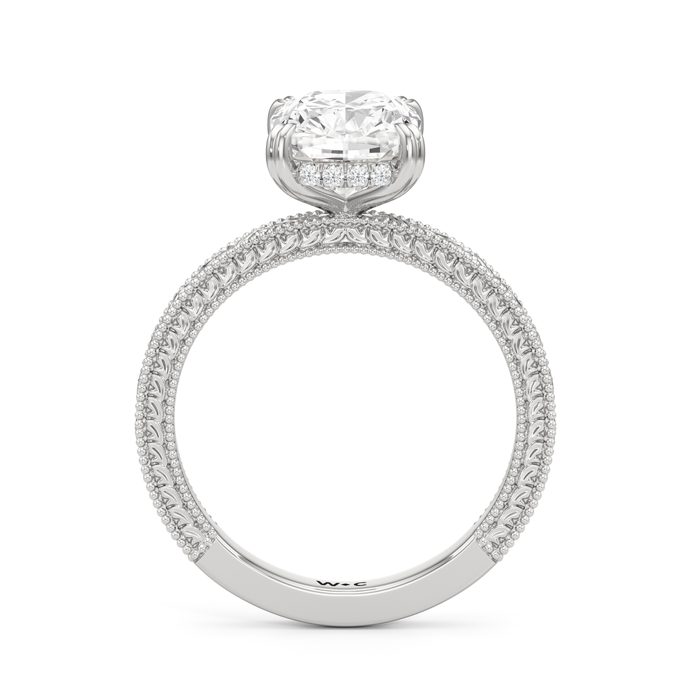 The Seraphine Ring with Elongated Cushion Cut Diamond in 14KT Platinum view 5

